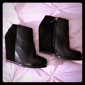 Dolce Vita Leather and Suede Wedge Booties